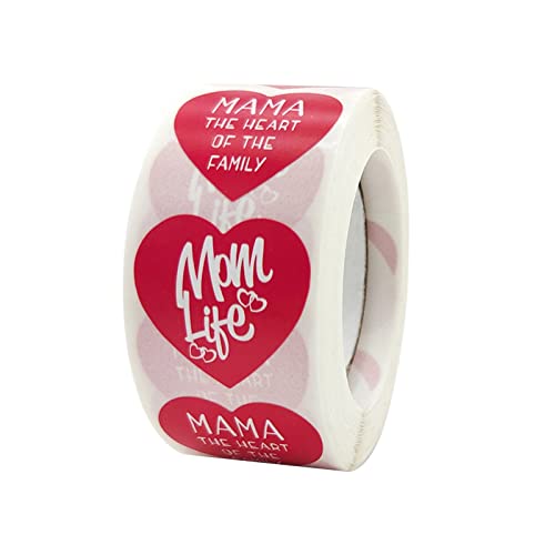 Cokbyavla Geschenkpapier Happy Mother's Day Geschenkaufkleber Süßes Herz Design für Muttertag Dekorationen 2,5 cm 500 Etiketten Wasserflasche Aufkleber Das Büro (B, A) von Cokbyavla