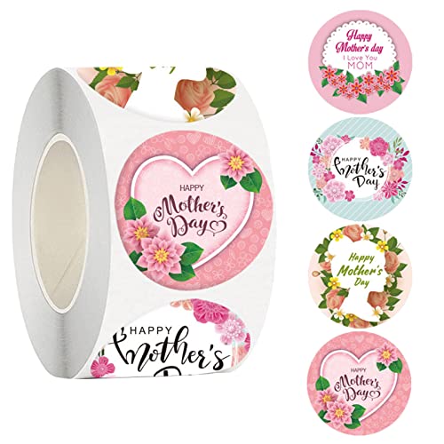 Cokbyavla Happy Mother's Day Gift Stickers for Mother's Day Gift Decorations Wrap 1 5 Inch 500 Total Labels Sticker Earrings for Kids (B, One Size) von Cokbyavla