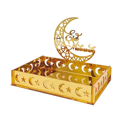 Cokbyavla Ramadan Kareem Eisentablett Dekorationen Mond Stern Form Eid Mubarak Geschenkbox Desserttablett Handwerk Islam Muslim Umrah Party Festival Tischdekoration Dessert Tischdekoration von Cokbyavla