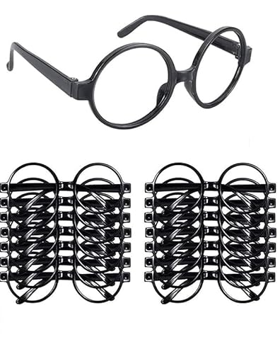 Col-Pary 16pcs magische Brille mit rundem Rahmen ohne Linsen für Halloween Maskerade Cosplay Geburtstagsfeiern Magier Mottopartys von Col-Pary