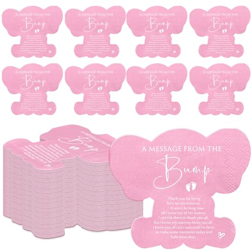 Colarr Dekorative Papierservietten für Babyparty, Elefant, 3-lagig, gefaltet, Einweg-Party-Servietten, eine Nachricht von der Bump, dekorative Dinner-Servietten für Babyparty, Geschlecht enthüllen, von Colarr