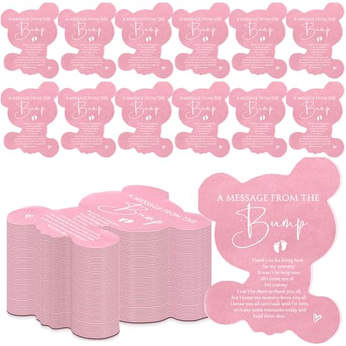 Colarr Dekorative Papierservietten für Babypartys, 3-lagig, gefaltet, Einweg-Servietten, eine Nachricht von der Bump, Dinner-Servietten für Babyparty, Geschlecht enthüllen, Rosa, 100 Stück von Colarr