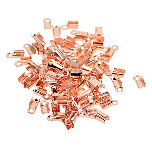 100 Falten Crimp Schnur Ende Stecker 10mm, Rose Gold von Colcolo