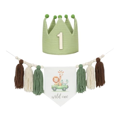 Colcolo 1 Geburtstagsfeier Dekorationen Hochtaster Banner Feier Hängende Ornament Crown Hut mit Holzperle Quasten Girlande, mit Ziffer 1 Hut Colcolo 1 Geburtstagsfeier Dekorationen Hochtaster Banner Feier Hängende Ornament Crown Hut mit Holzperle Quasten Girlande, mit Ziffer 1 Hut von Colcolo