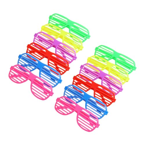 Colcolo 12 Stück Shutter Shade-Brillen, Valentinstag-Brillen für Kinder, verschiedene Farben, für Kinder, Teenager, Brillen für Requisiten, Partys, Quadrat von Colcolo
