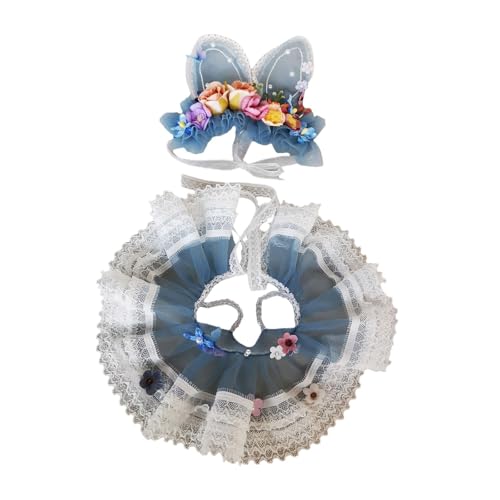 Colcolo 15–17 cm große Puppenkleidung aus Plüsch, Foto-Requisiten, Feenkleid mit Haar-Accessoire, bequemes, stylisches, süßes Puppenzubehör aus Plüsch, Blaues Ohr von Colcolo