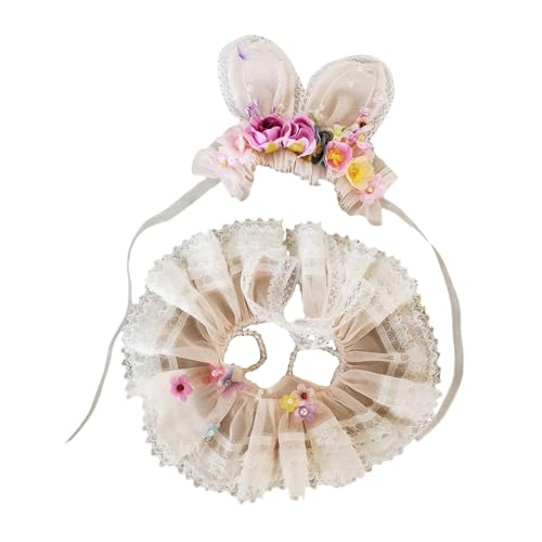 Colcolo 15–17 cm große Puppenkleidung aus Plüsch, Foto-Requisiten, Feenkleid mit Haar-Accessoire, bequemes, stylisches, süßes Puppenzubehör aus Plüsch, Rosa Ohr von Colcolo