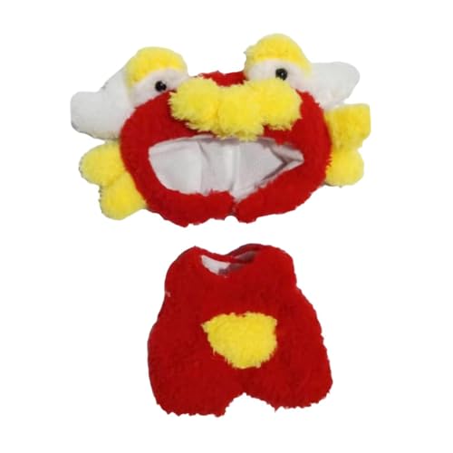 Colcolo 2 Stück Modepuppen-Overall und Hut, Kostümzubehör, Miniatur-Kleidung für 15–17 cm große Puppen, zum Anziehen von Thanksgiving-Geschenken, Rote Krabbe von Colcolo