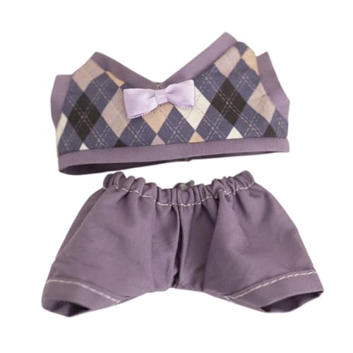 Colcolo 2 Stück Plüsch-Puppenkleidung, Kuscheltier-Kleidung, weiche Puppen-Accessoires, Mädchen-Geschenk, Mini-Puppenkleidung für 17 cm große Puppe, Violette Shorts von Colcolo