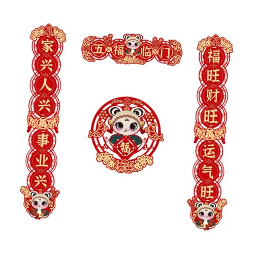 Colcolo 2025 chinesische Neujahrs-Couplets Türaufkleber Frühlingsfest-Couplets-Set Geschenk 2025 Chinesische Neujahrs-Dekoration für Fenster, Style B von Colcolo