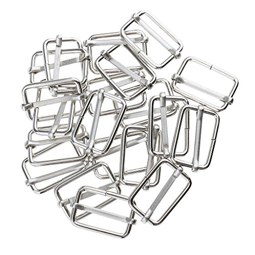 Colcolo 20x aus aus Gürtelschnalle Buckle Connector Schnalle Verstellbar Tasche, Silber, 25x16x2.8mm von Colcolo