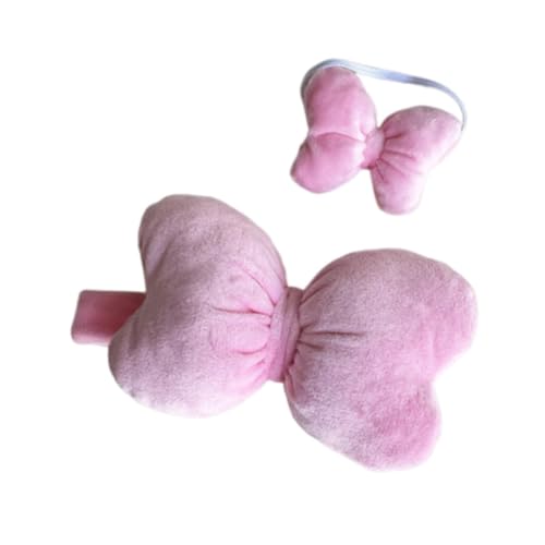 Colcolo 2X Puppen-Oberteil mit Schleife und Stirnband, handgefertigte Miniatur-Kleidung für 20 cm große Puppen, Anzieh-Geburtstagsgeschenke, Rosa von Colcolo