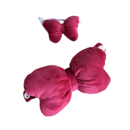 Colcolo 2X Puppen-Oberteil mit Schleife und Stirnband, handgefertigte Miniatur-Kleidung für 20 cm große Puppen, Anzieh-Geburtstagsgeschenke, Rose von Colcolo