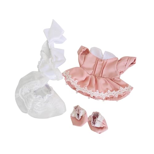 Colcolo 3-teiliges Modepuppenkleid, Schuhe, Stirnband, Kostümzubehör, Miniatur-Kleidungs-Outfits für 8-Zoll-Puppen, Neujahrsgeschenke von Colcolo