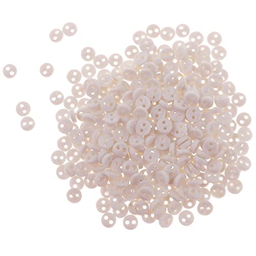 Colcolo 4mm 2 Runde Mini Knöpfe SpielzeugSpielzeugpuppe DIY Kleidung Weiß von Colcolo