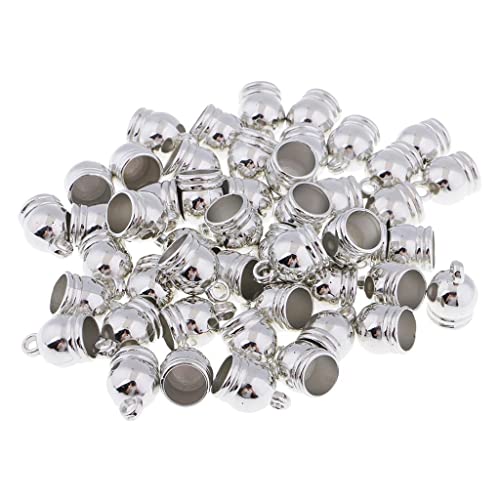 Colcolo 50Pcs Schmuckherstellung Lederschnur Quastenkappen Endkappen für DIY Zubehör, Silber, 12 x 17 mm von Colcolo