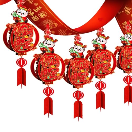 Colcolo Banner zum chinesischen Neujahr, Frühlingsfest-Ornament, kreativ, traditionell, Girlande zum Jahr der Schlange für Decke, Schlafzimmer, Garten, Style A von Colcolo