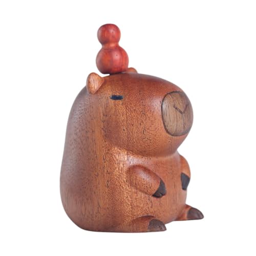 Colcolo Capybara Holzfigur, Desktop-Ornament, Miniatur-Tierfigur, Auto-Armaturenbrett-Dekoration für Zuhause, Tisch, Schlafzimmer, Statue von Colcolo