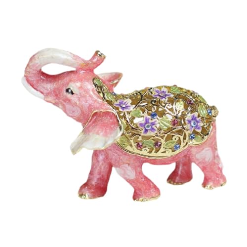 Colcolo Elefant Schmuckschatulle, Schmuckschachtel Geschenk für Frauen, Schmuckhalterbox Home Dekoration Kommode Schmuck Organizer Dekorative Dekorative, Rosa von Colcolo