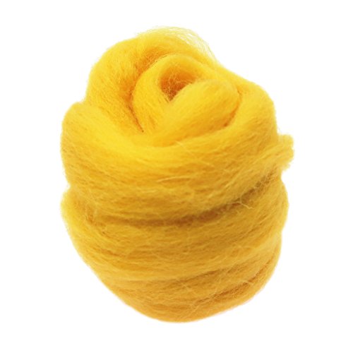 Colcolo Filz Wollfaserwolle Rauben 10 G Nadelfilz Kit Bastel Liefert Komfortable 13 Farben, Gelb 1, 11 x 8 cm von Colcolo