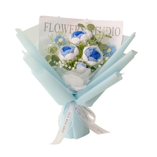 Colcolo Häkelblumen Bouquet Dekor, Geschenk, handgefertigte gestrickte Blume für den Valentinstag Geburtstag Hochzeitsfeier Dekor Abschluss, Style G von Colcolo