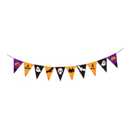 Colcolo Halloween-Banner zum Aufhängen, Bannerpapier, Urlaubsbanner, einzigartige Halloween-Party-Dekoration, Hängedekor für Feiern an der, Dreieckige Flagge von Colcolo