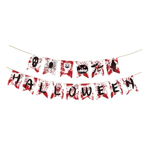 Colcolo Halloween-Wimpelkette, Banner, Halloween-Partydekoration, hängende Türbanner, Wandbehang, Papierfahnen für den Kaminsims Einer Mottoparty von Colcolo