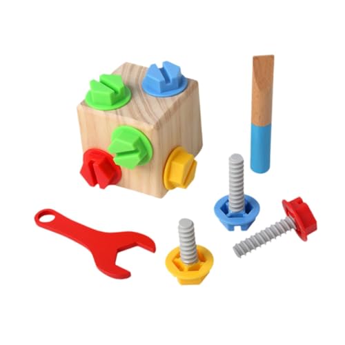 Colcolo Holzbausatz, Konstruktionsspielzeug, Hand-Augen-Koordination, Vorschul-Lernspielzeug, DIY-Nuss-Montagespielzeug für Kinder im Alter von 0–3 Jahren von Colcolo