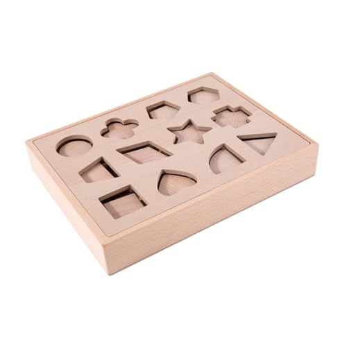 Colcolo Holzform Sortierbox Spiel Holzform Sorter Frühes Bildungsspielzeug Farberkennung Matching Box für Kinder Jungen Mädchen, Holzfarbe von Colcolo