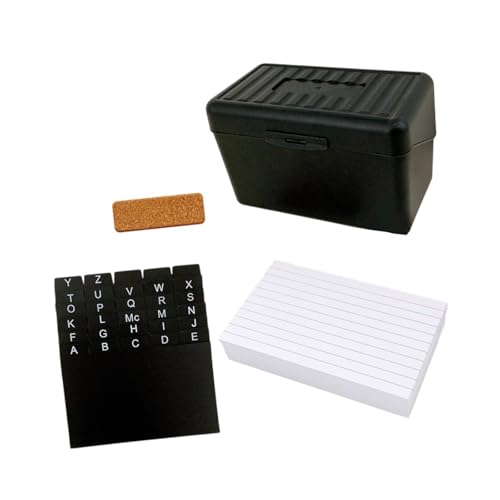 Colcolo Karteikarten-Organizer-Box, Karteikarten-Box, Visitenkartenhalter mit Karten-Werkzeug mit liniertem Karteikarten-Organizer für die Küche, Schwarz von Colcolo