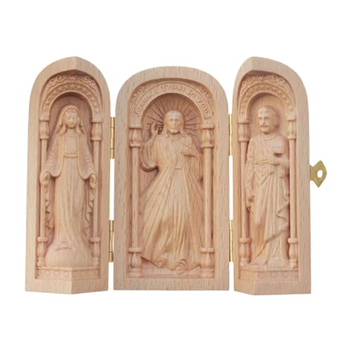 Colcolo Katholische Holzstatue, christliche Holzfigur, Sammlerstück, Souvenir, Gebetsornament, Jesus-Skulptur für Gäste, Büro von Colcolo