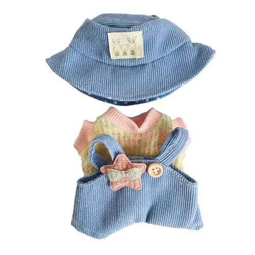 Colcolo Oberteil und Hose für Plüschpuppen, Kostüme, Flexibilität, DIY, praktische Kleidung, Mode, machen Sie Ihre eigenen Puppen, verkleiden Sie sich für, blauer Hut von Colcolo