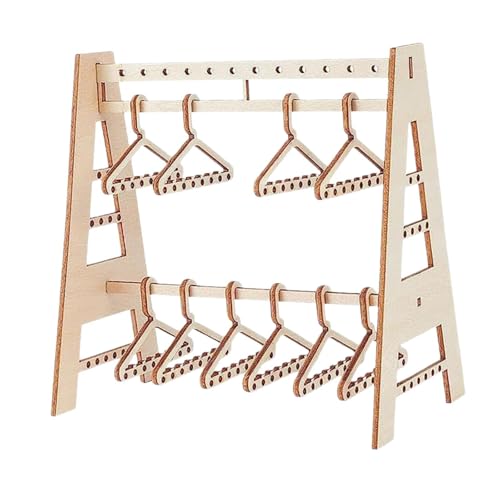 Colcolo Ohrring-Display-Ständer, Schmuck-Organizer, Holz-Schmuck-Display-Halter, Ohrring-Halter, Mini-Kleiderbügel für Kommode von Colcolo