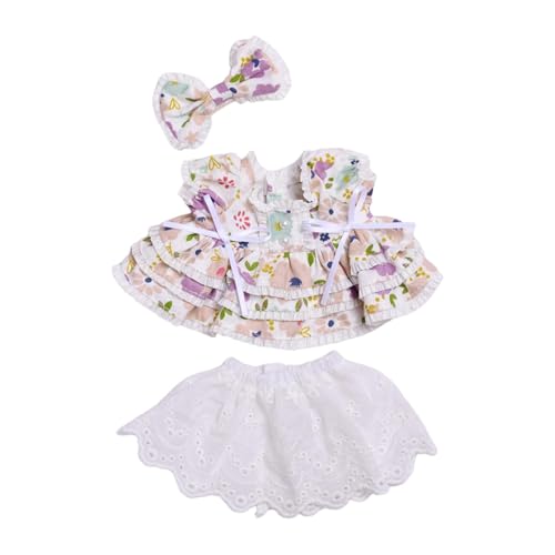 Colcolo Plissiertes Kleid mit kurzem Rock für Plüschpuppen, pädagogische Kleidung, modisches Rollenspiel, verkleiden Sie Ihre eigenen Puppen für 7,87 Zoll, Violett von Colcolo