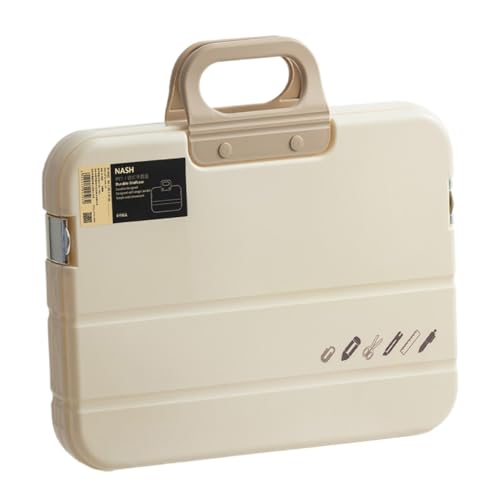 Colcolo Portable A4 -Dateispeicherbox mit Snaps Accessoire vielseitig für Briefmarken, Edelfotos 36.7x5.5x26cm Bürovorräte, Creme Farben von Colcolo