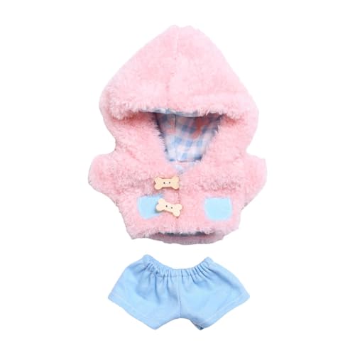 Colcolo Puppe Hoodie Kleidung Anhänger Puppe Outfits Cartoon Bequem für Kinder DIY Puppe Spielzeug Puppe Kleidung Dress up für 6,69 Zoll Puppe, Rosa von Colcolo