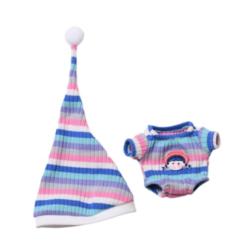 Colcolo Puppen Nachtwäsche Set mit Mütze, Kleidung für Mädchen, Fotorequisiten für 6,69 Zoll Puppe, Blau von Colcolo