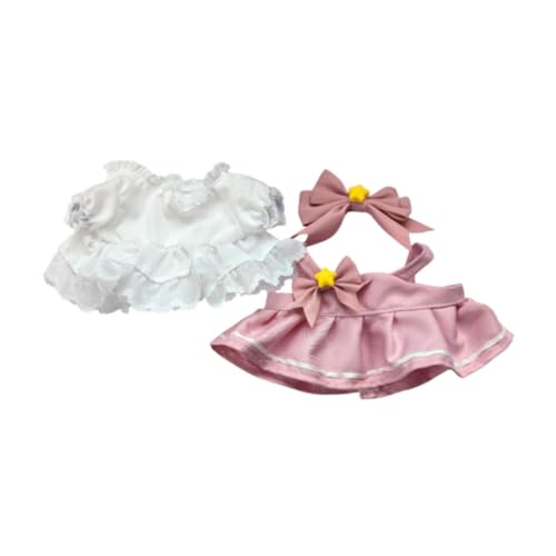 Colcolo Puppenanzug Set mit DREI Teilen, Kleidung für 20 cm Puppen, Requisiten, Rosa von Colcolo