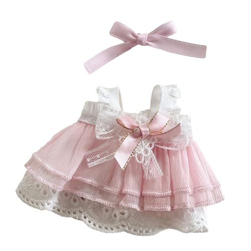 Colcolo Puppenkleid, DIY Puppen-Ankleidespielzeug, handgefertigt, süße Kleidung, für 15 cm/17 cm Anhänger Schlüsselanhänger Puppen DIY Zubehör kleine Mädchen von Colcolo