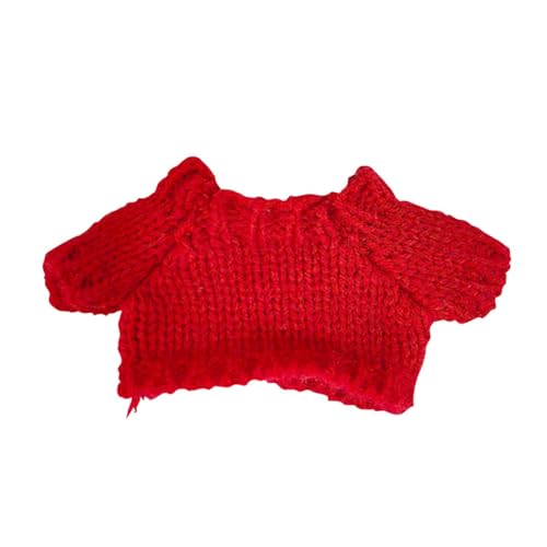 Colcolo Puppenkleidung für Mädchen, 17 cm, Outfit für die tägliche Kleidung, Kostüme, Strickpullover, Accessoire, roter Pullover für 17 cm große Puppen, von Colcolo