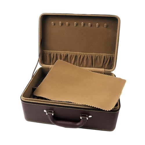 Colcolo Schmuckschatulle, Organizer-Box, 36 Fächer, Retro-Design, Ohrringe, Anhänger, Armband, Aufbewahrungsbehälter, Koffer für Heimdekoration, Geschenk, Braun mit Braun von Colcolo