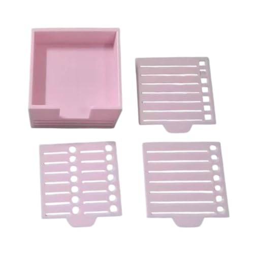 Colcolo Sticky Note Holder mit Schablonen Memo Paper Storage Box Geschenke Büro Stapendrehung Memo -Notenspender für Schlafsaalraum, Rosa von Colcolo