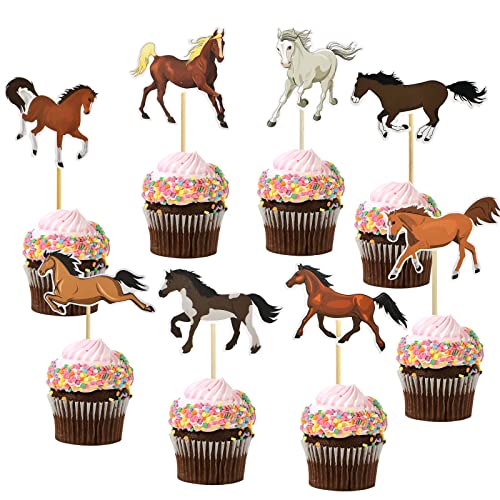 16 Stück Kuchendeckel Picks 8 Arten Pferde Kuchendeckel Dekor Für Verlobungsfeier Party Abendessen Essen Dekoration Lieferungen Happy Birthday Kinder Geburtstag Tiere Dekoration für Kuchen von Colexy