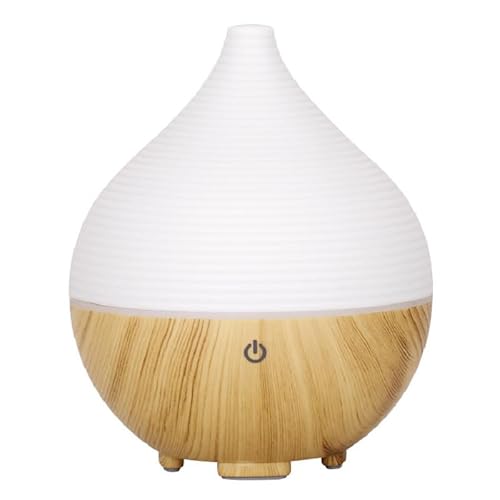 Aroma Diffuser 160ml, Aroma Diffuser für Duftöle, Holzmaserung Luftbefeuchter mit 7 Farben LED, Kleiner Diffusor für Ätherische Öle, Holzmaserung Diffusor für Zuhause Büro Oder Yoga von Colexy