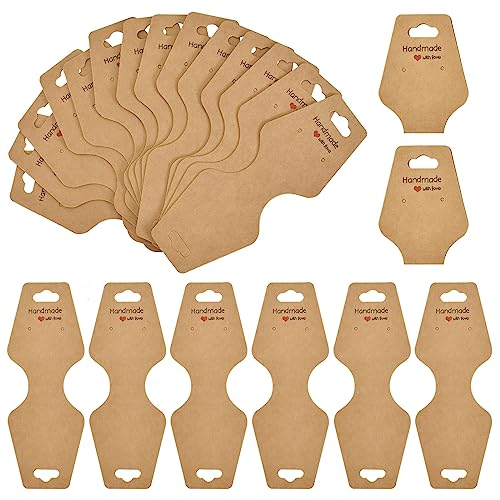 Armbänder Displaykarten,Braun Halsketten Display Karten, 100 Stück Kettenständer Schmuck Karte von Kraftpapier Karten, Preisschilder,Schmuck Verpackung,Verwendet für Haarkreise, Schmuck von Colexy