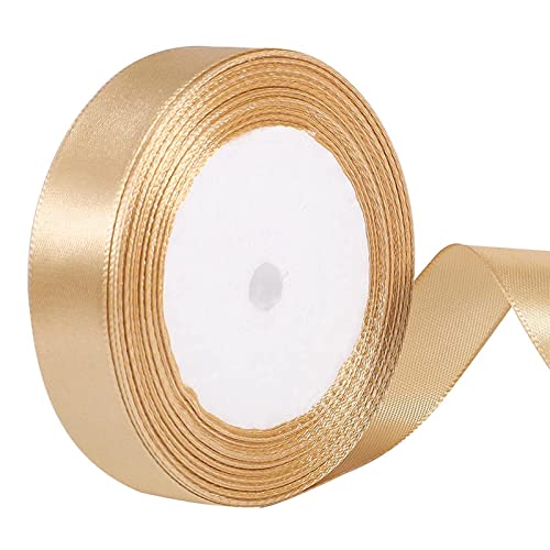 Colexy Satinband 22m x 2cm, Dekoration Geschenkband breit Schleifenband Dekoband Bänder Farbige Stoffband für Hochzeit Geburtstag Geschenke Valentinstag Ostern Geschenkverpackung (Gold) von Colexy