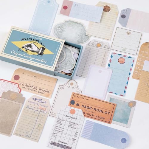 Scrapbooking Sticker 60 Stück Scrapbooking Aufkleber Vintage Set, Scrapbook Stickers Selbstklebend, Aesthetic Stickers For Journaling, Für Journaling Fotoalbum Sammelalbum Kalender Notizbuch von Colexy