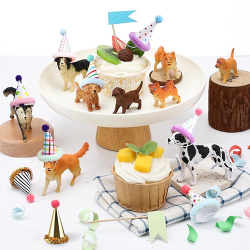 Colingmill 18 Stück Hunde-Geburtstagsparty-Dekorationen, Mini-Geburtstagshut, Tierfiguren-Modell, Kuchendekoration mit Mini-Hut für Geburtstagsparty, Tier-Motto-Party Colingmill 18 Stück Hunde-Geburtstagsparty-Dekorationen, Mini-Geburtstagshut, Tierfiguren-Modell, Kuchendekoration mit Mini-Hut für Geburtstagsparty, Tier-Motto-Party von Colingmill
