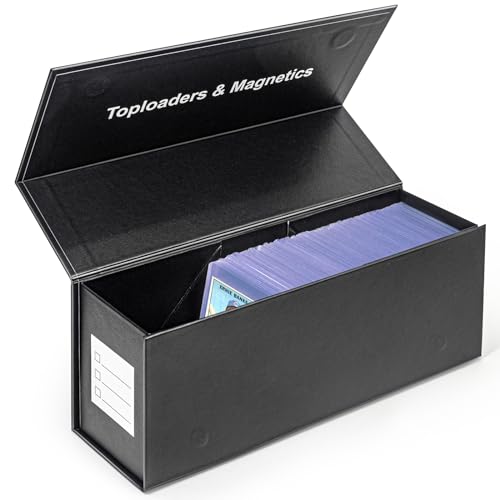 CollectHall Toploader Aufbewahrungsbox für Sammelkarten, Vertikaler Magnetverschluss Sportkarten Aufbewahrungsbox, Fit Lose Karten, Toploader, Magnetische Kartenhalter von CollectHall