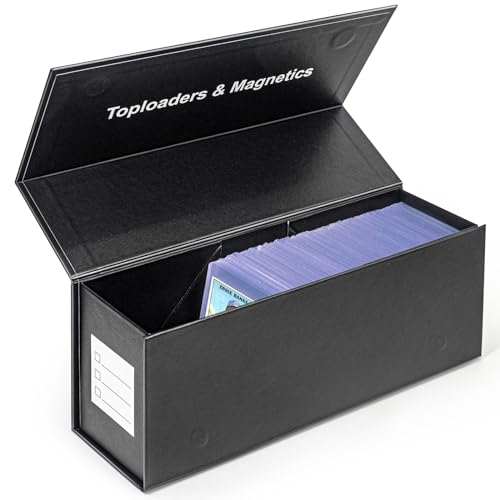 CollectHall Top Loader Aufbewahrungsbox für Sammelkarten, Vertikaler Magnetverschluss Sportkarten Aufbewahrungsbox, Fit Lose Karten, Toploader, Magnetische Kartenhalter von CollectHall